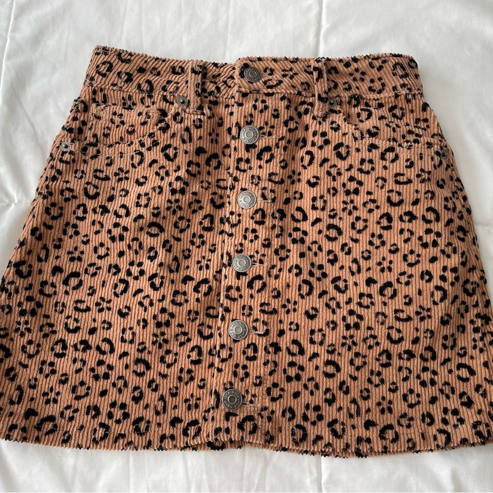 Cat & Jack Brown Corduroy Skirt with Black Spots